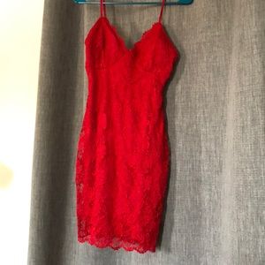 Red lace dress